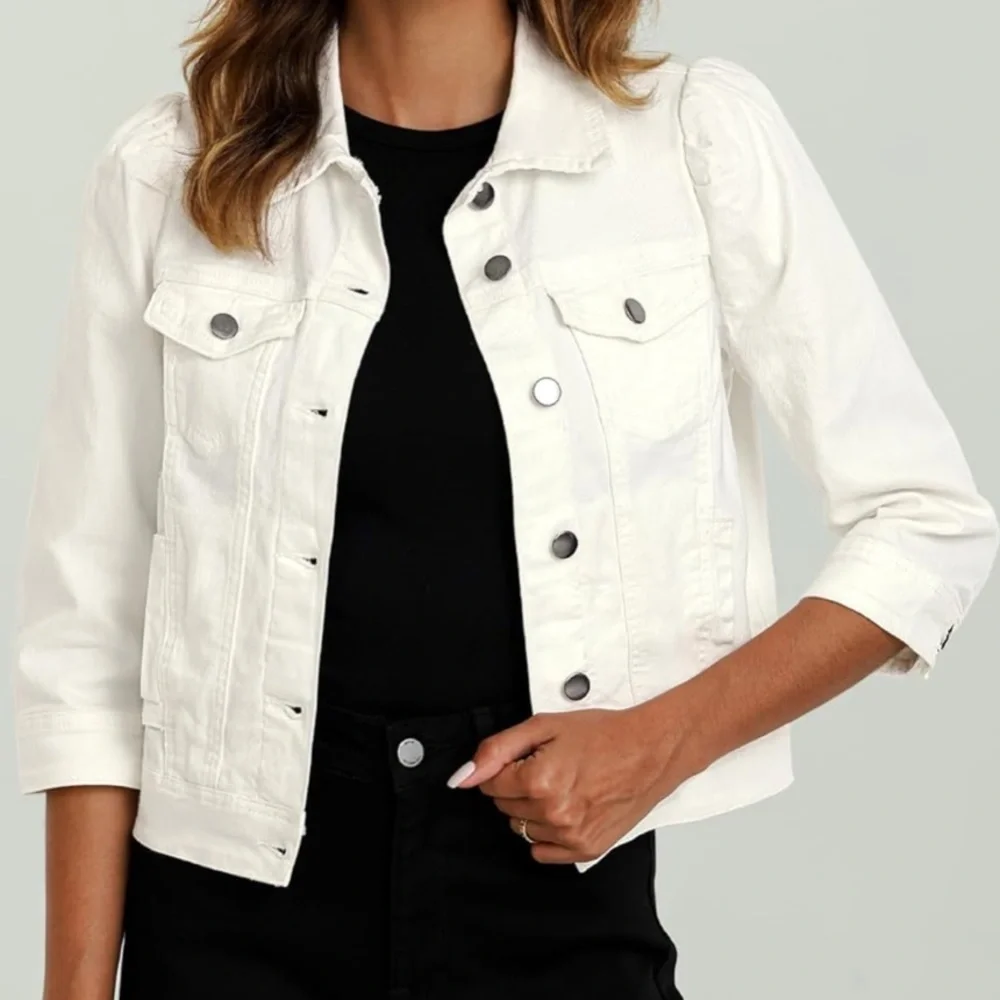 LN Women's White Denim Jacket - Picture 3 of 9
